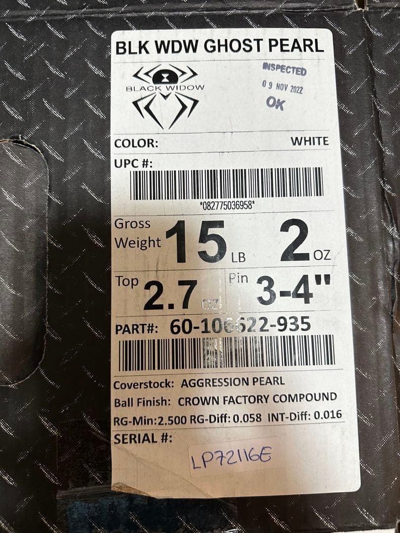 ブラックウィドー　ゴースト 15p2oz 【中古品・送料込】