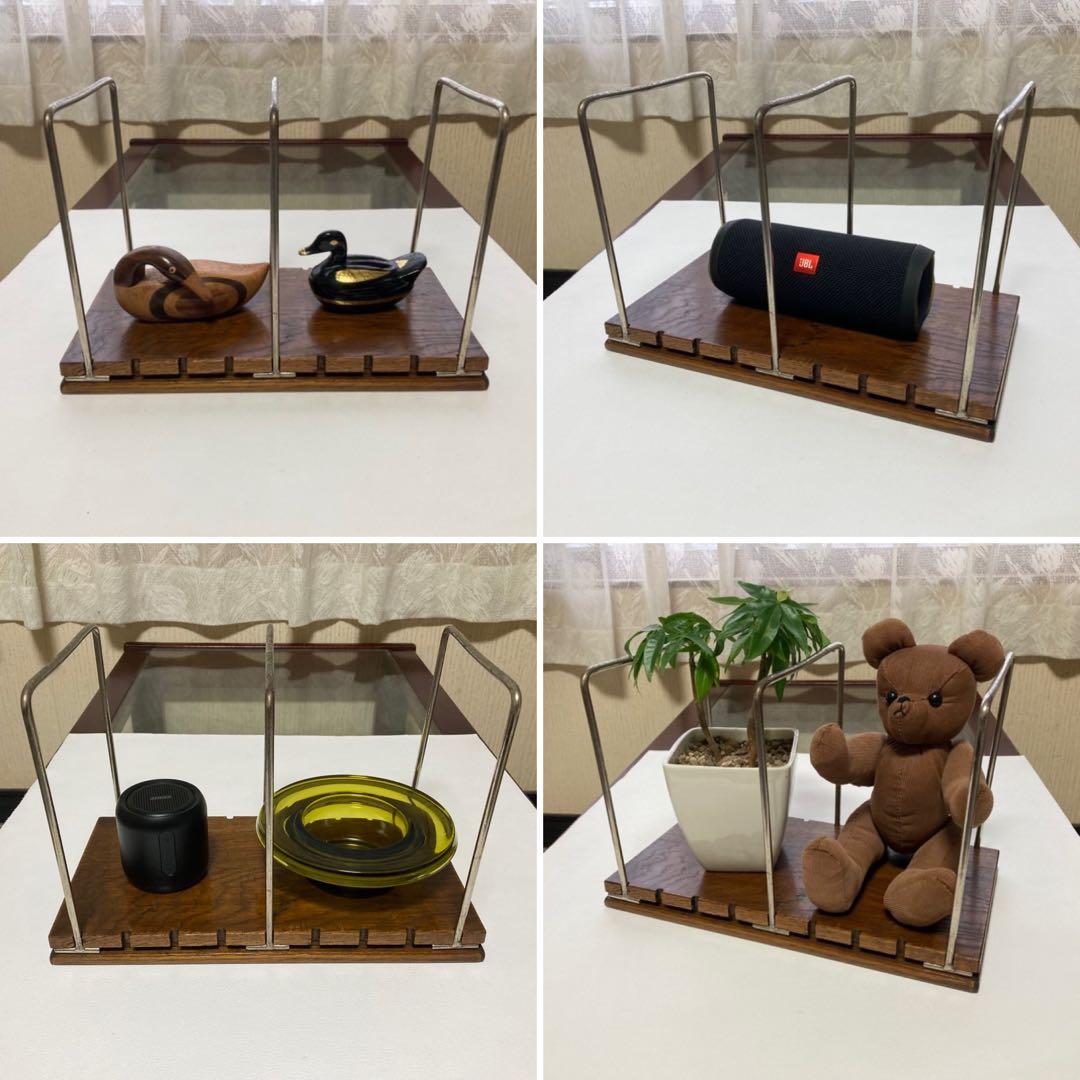 古い味のある本棚 書類 飾り台 スタンド ラック 木製 金属 レトロ ビンテージ