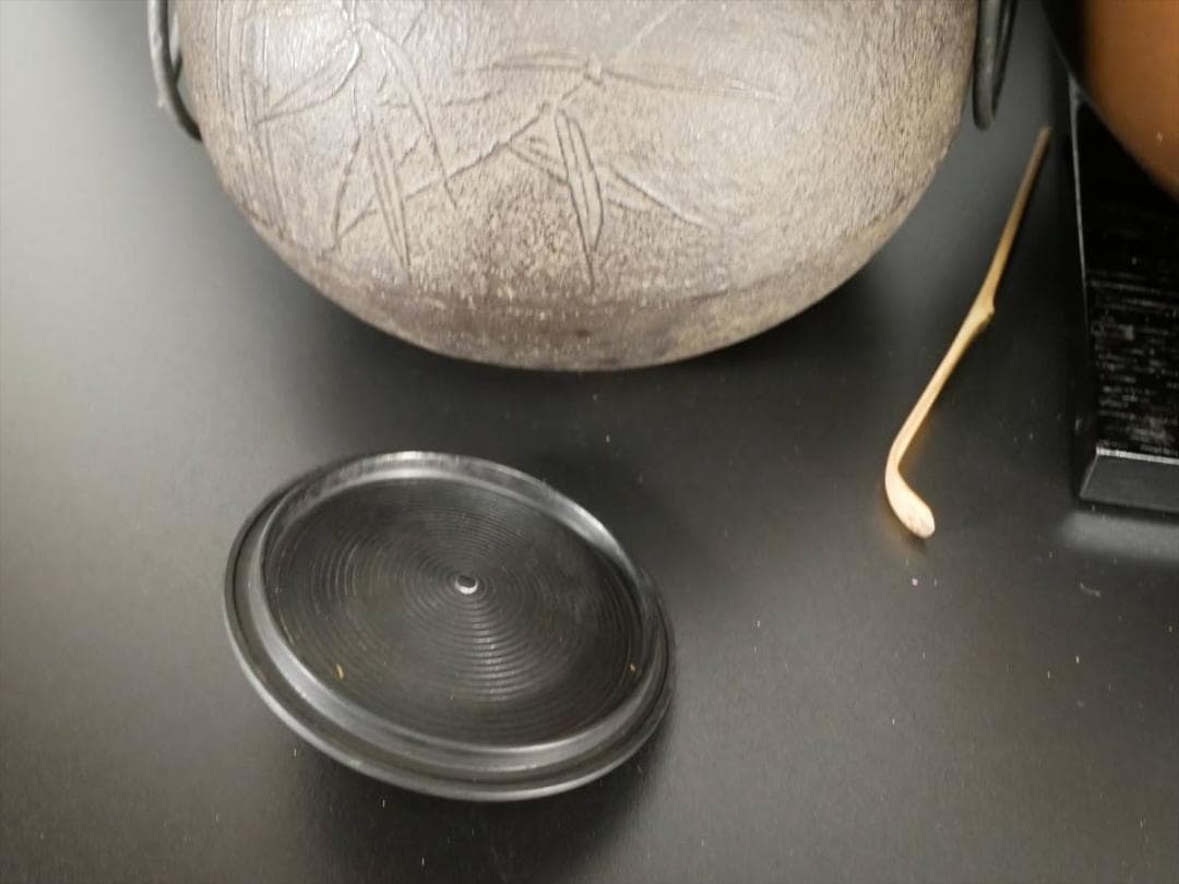 限定値下　面取風炉＆釜セット　桐箱入り　とても重い　3055