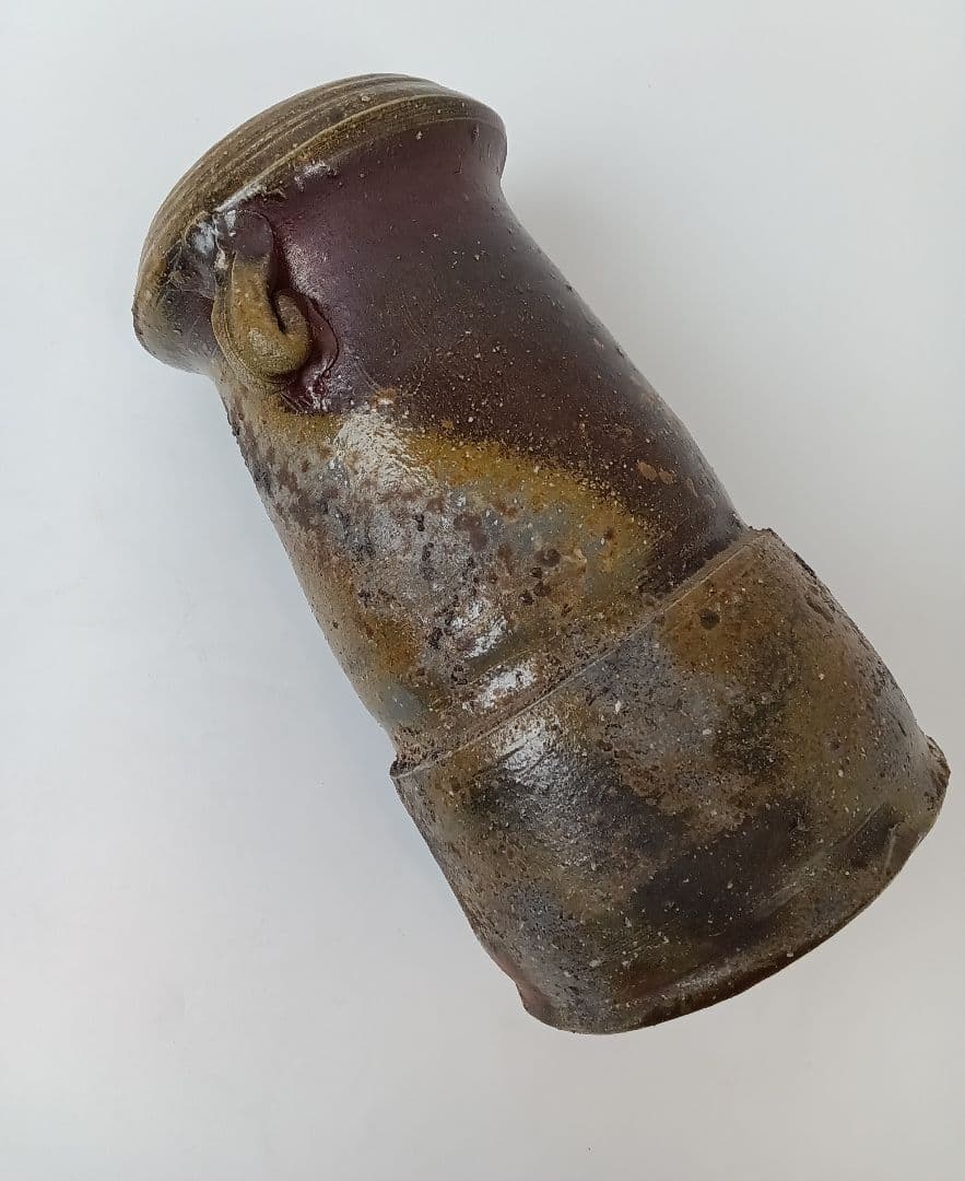 備前焼 耳付花入 花器 花瓶【人間国宝 伊勢崎淳】茶道 華道 美術品 工芸品