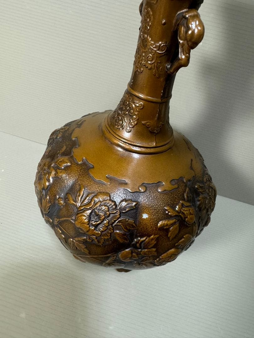 2307  高岡銅器★ 金工作家 村田宏　双耳花瓶