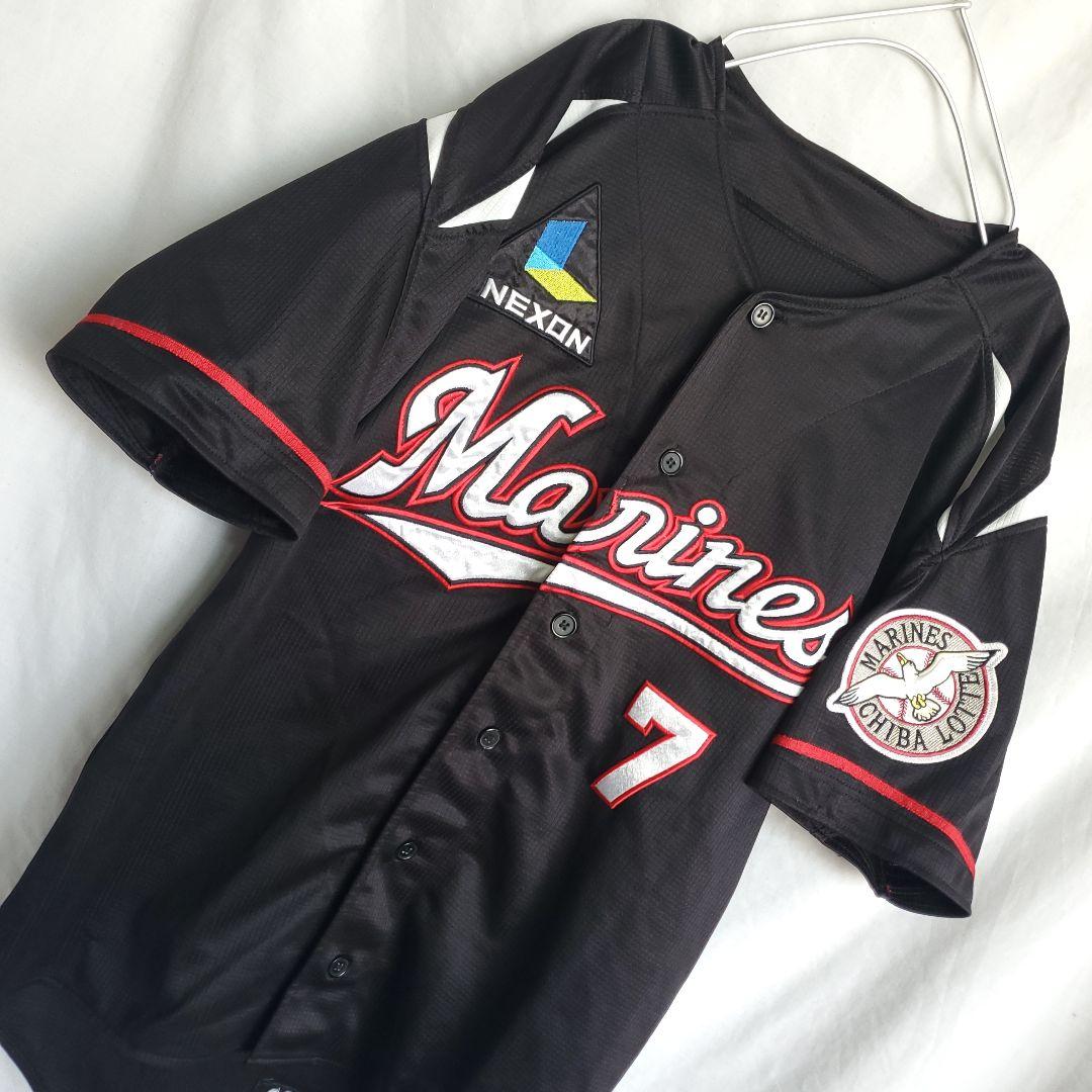 希少 DESCENTE 千葉ロッテマリーンズユ 鈴木大地 レプリカニフォーム黒