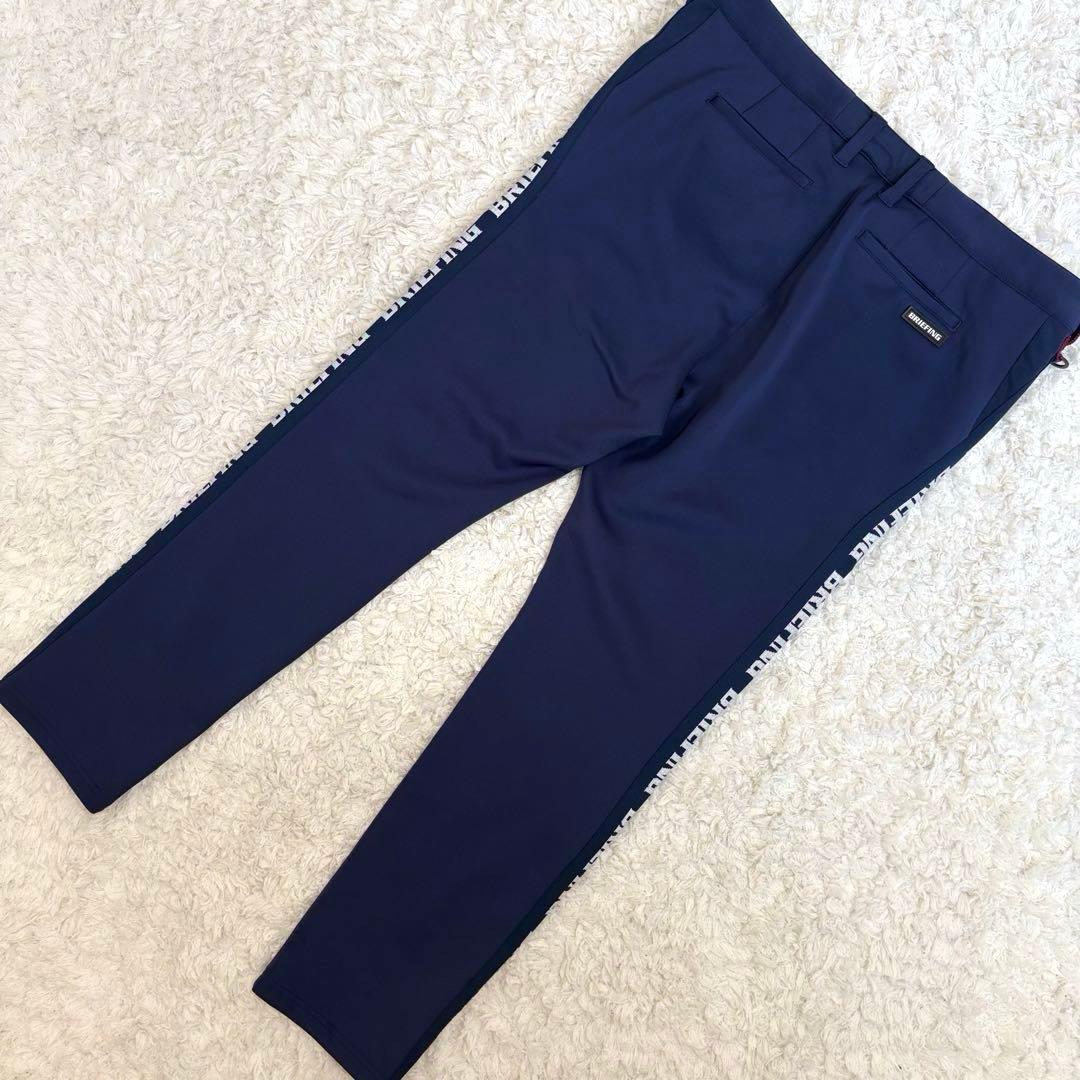 ✨XL✨サイドロゴスリムパンツ 大きいサイズ ネイビー ブリーフィング 長ズボン