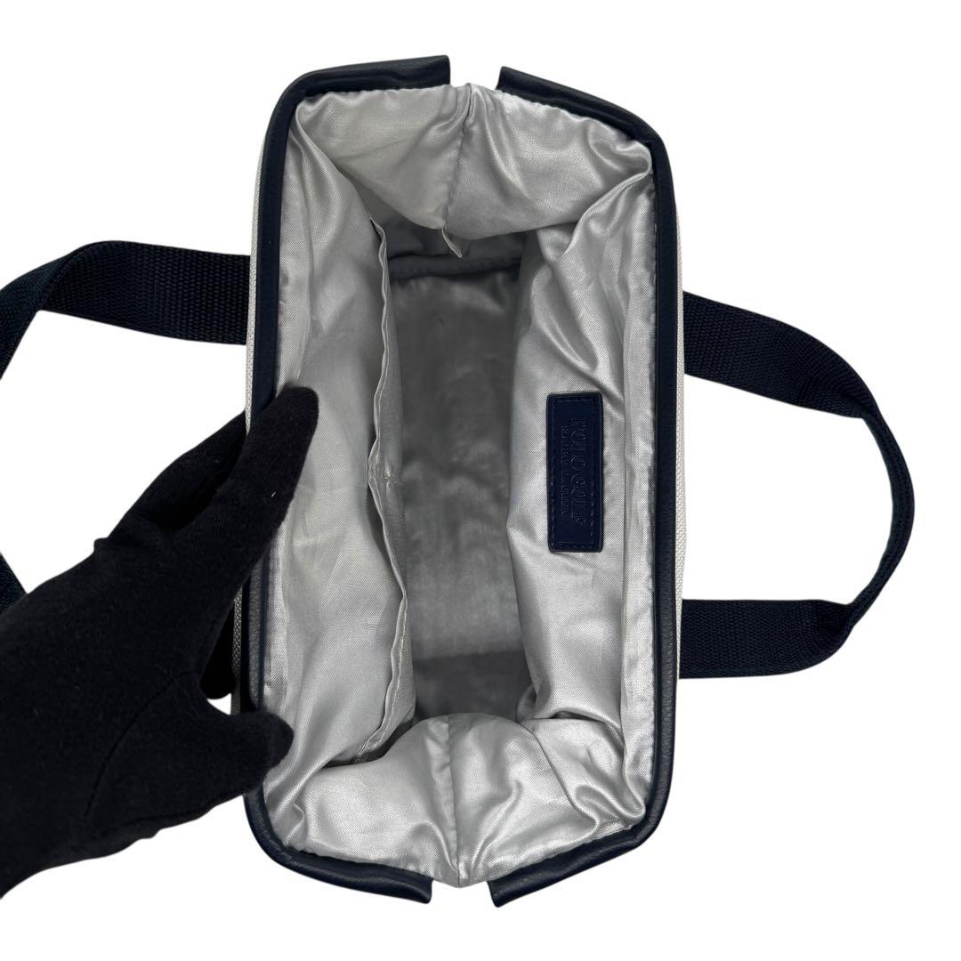 美品 ポロラルフローレン ゴルフ カートバッグ ポーチ ホワイト×ネイビー