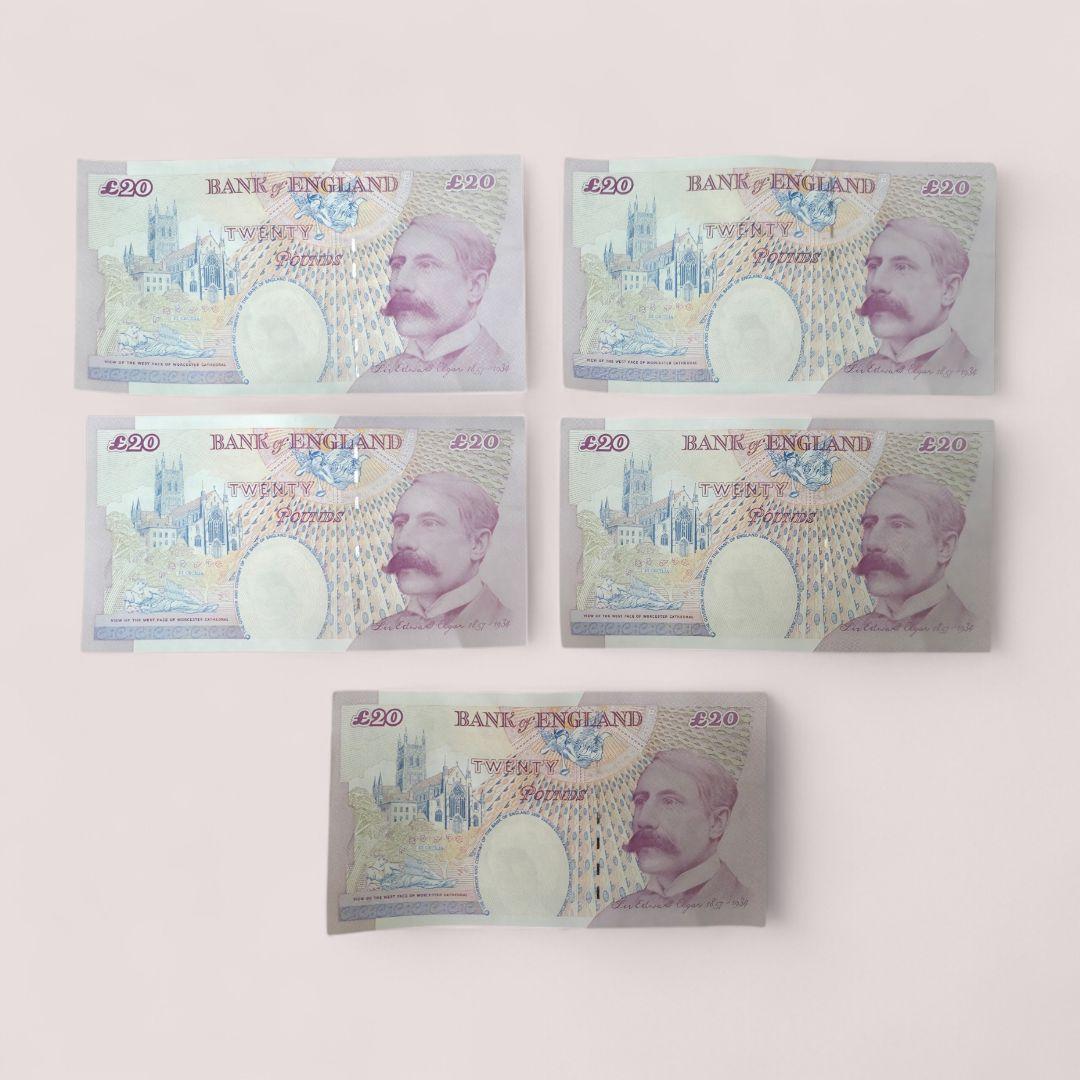 イギリス 旧20ポンド紙幣 ×5枚セット