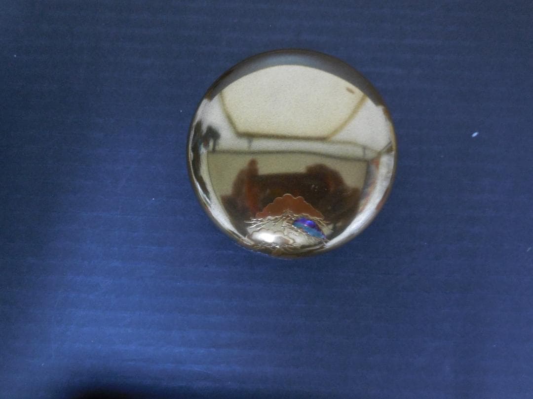 茶道具　中村宗尹　作　棗　　甲金蒔地　松波蒔絵　　共布・共箱・しおり