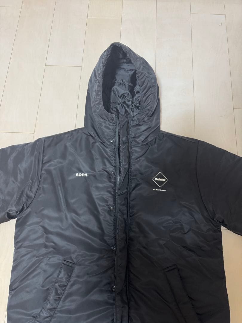 Bristol フード付きベンチコート 黒