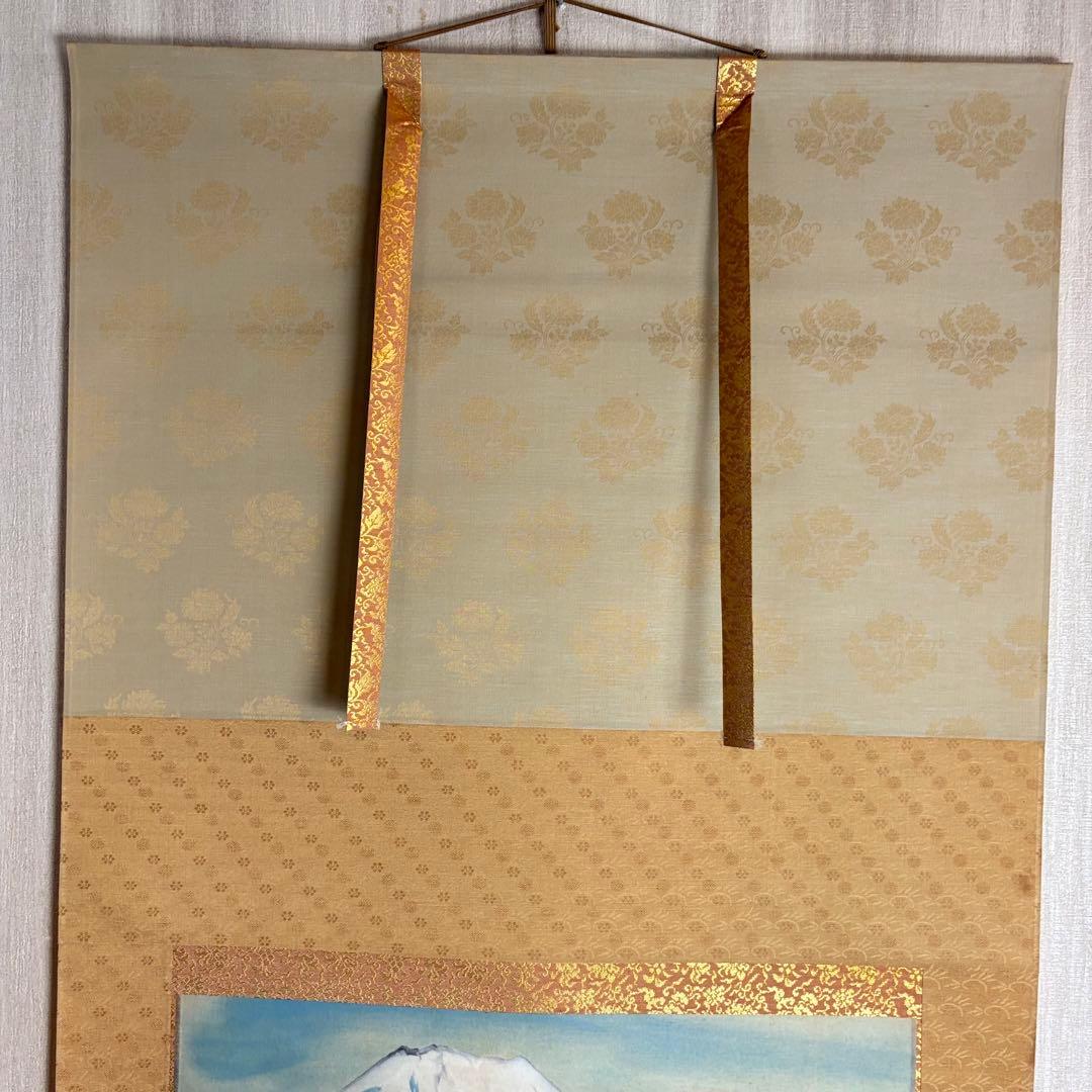 掛軸 川端龍子 「舞鶴図」複製 絹本 共箱 大塚巧芸 日本画 Z-25