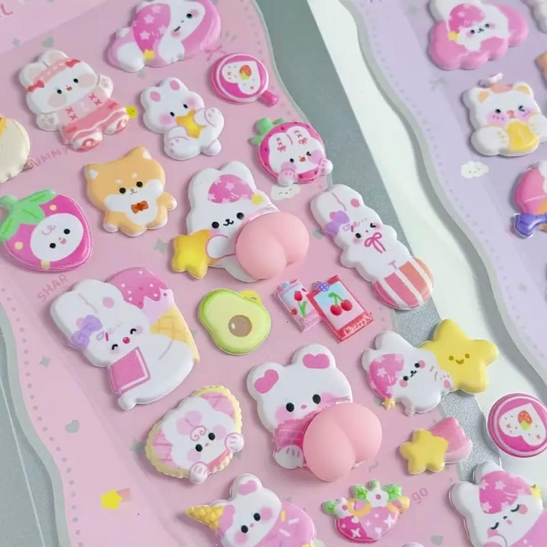 おしりぷにぷにシール　立体シール　3Dシール マシュマロシール