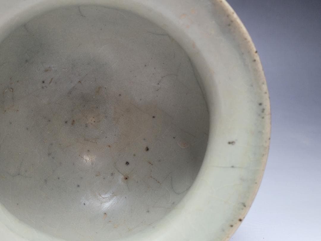 青磁 神獣装飾 香炉 元明時代 幅約11.9cm