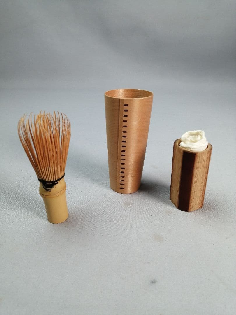 【茶道具】時代籠茶箱 茶道具セット付属　茶箱149