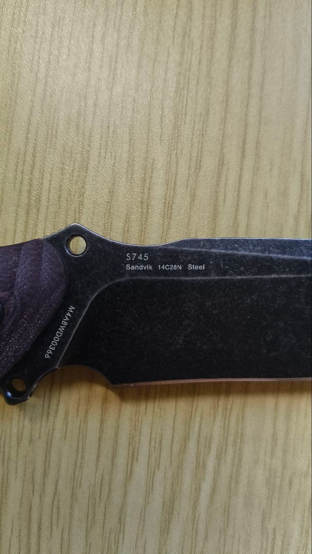 ​三刃木 S745 14C28N鋼 フルタング直刀 + 牛本革40cm