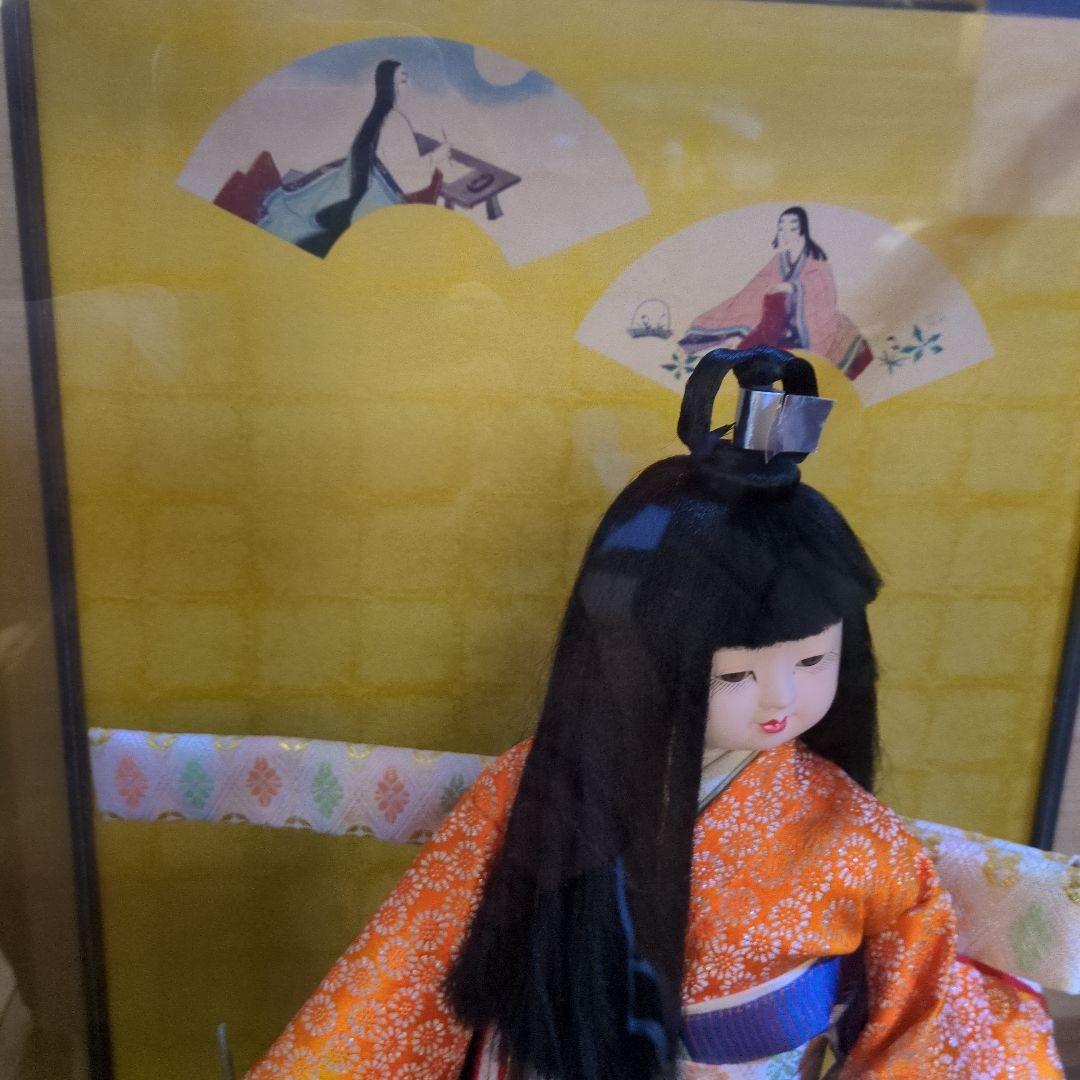 古代人形花かご