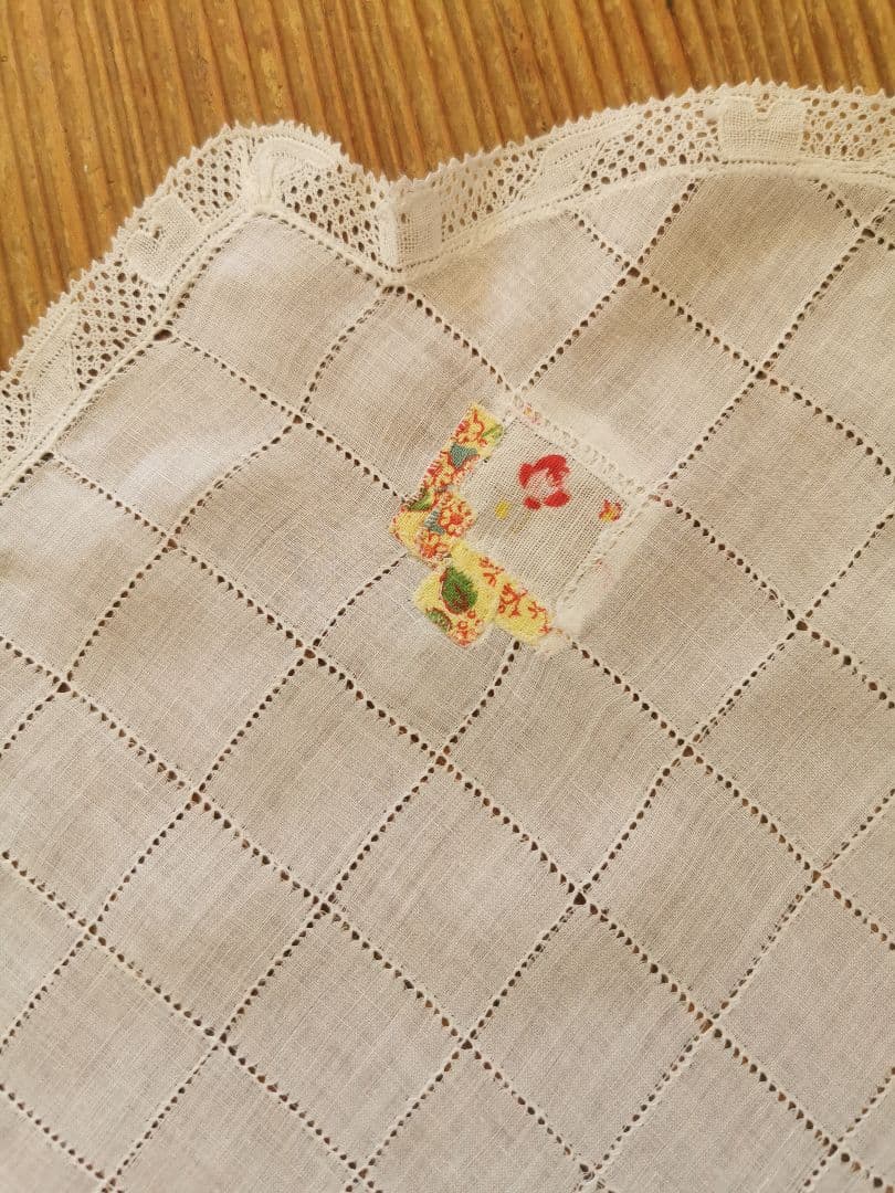 アンティーク ベルギーフランダースボビンレーストリム ドローンワーク変形ドイリー