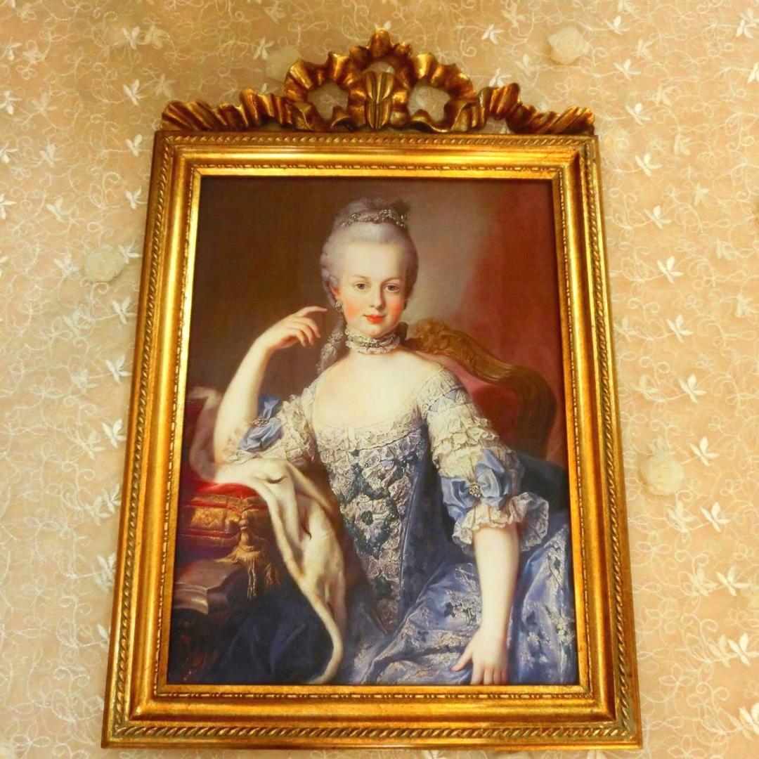 ロココ額絵　マリーアントワネットy　アンティークゴールド キャンバス印刷