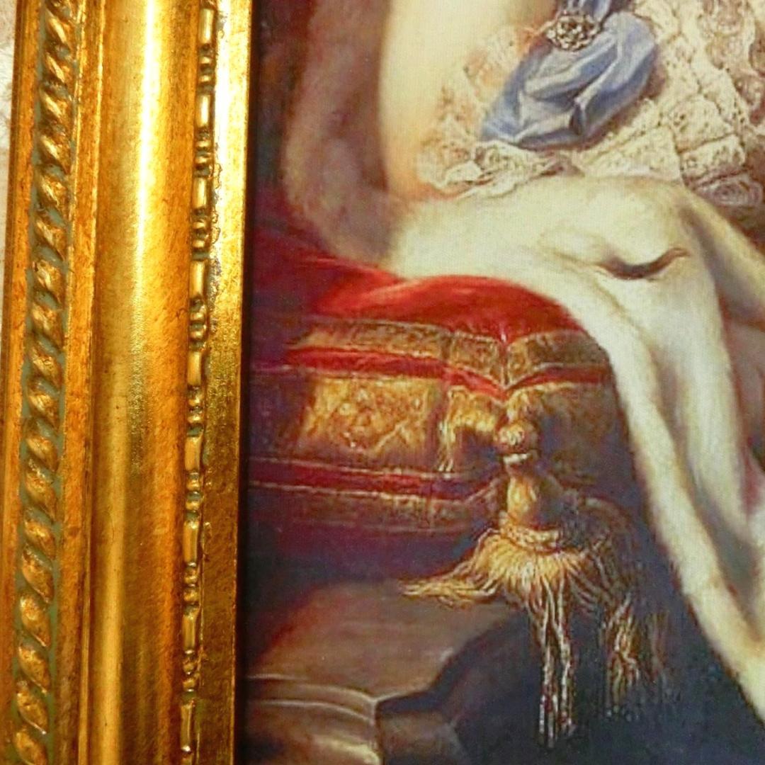 ロココ額絵　マリーアントワネットy　アンティークゴールド キャンバス印刷