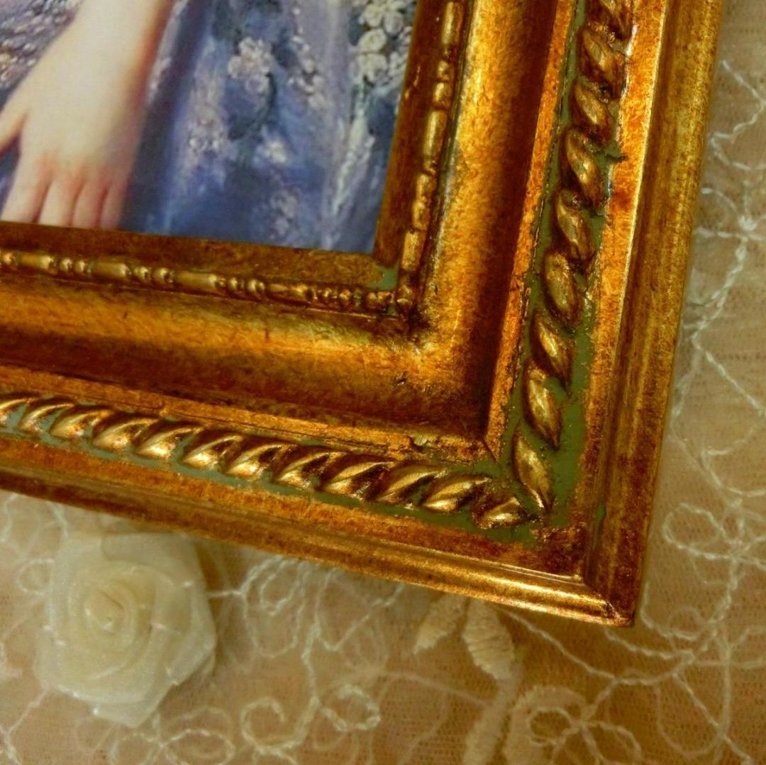 ロココ額絵　マリーアントワネットy　アンティークゴールド キャンバス印刷