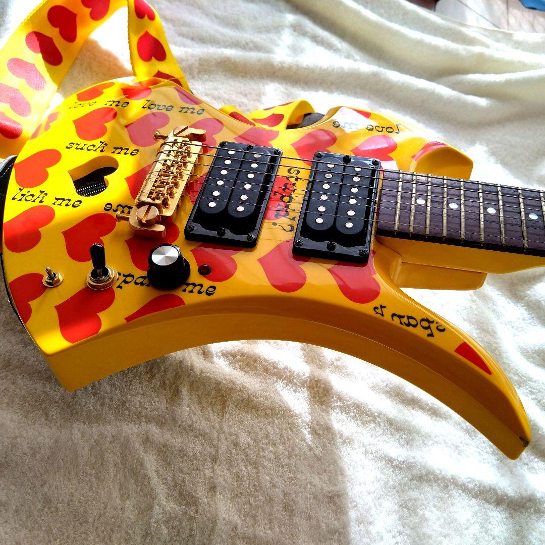 [廃盤] バーニー YH-JR hideモデル アンプ内蔵ギター イエローハート