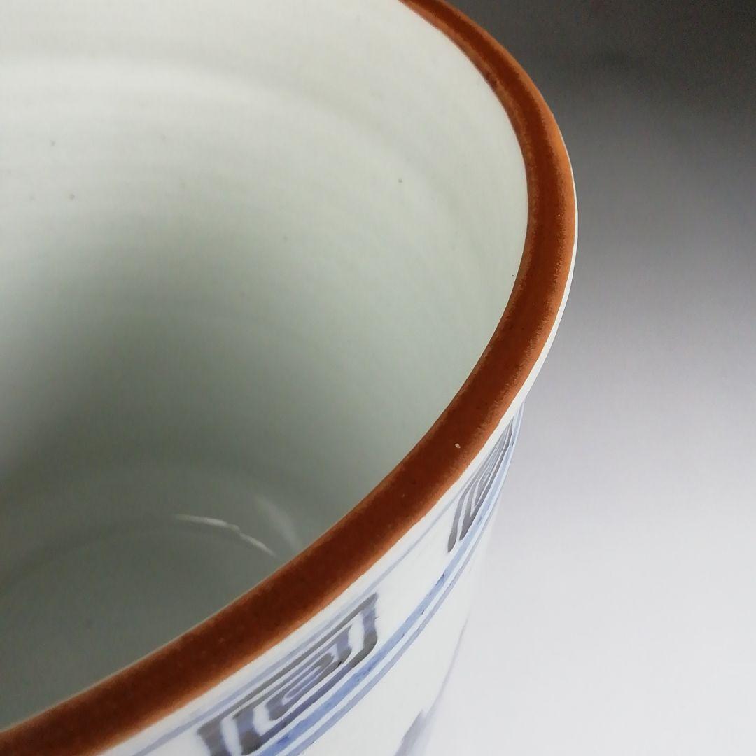 Ｔ６８７　水指　『染付　山水文』『手塚充 作』『久田宗也(尋牛斎)書付』　共箱