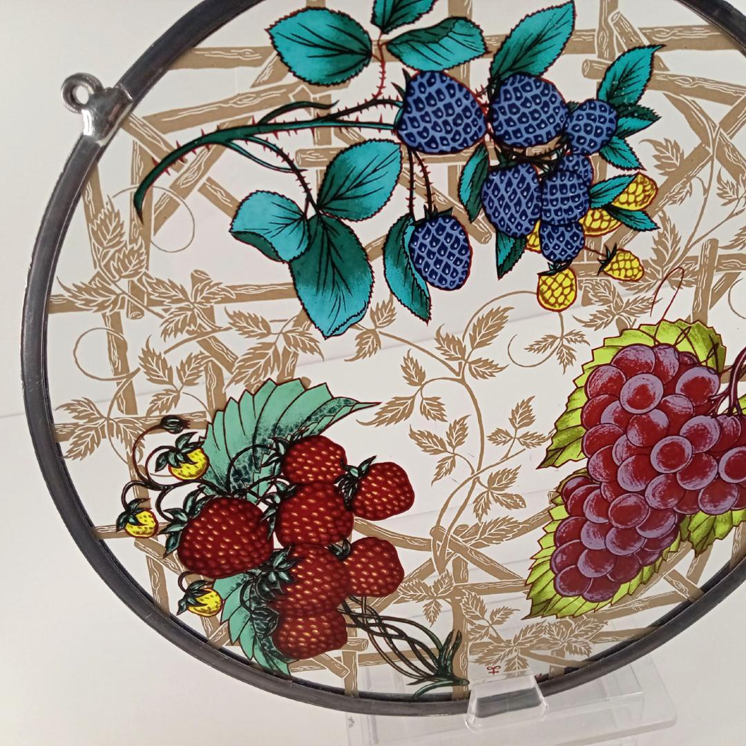 大判アメリカ ステンドグラス Berries＆Grapes グラスマスターズ社c