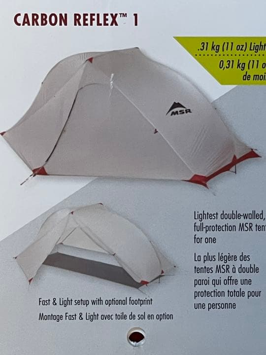 テント　MSR カーボンリフレックス１　　新年、お値下げ中！