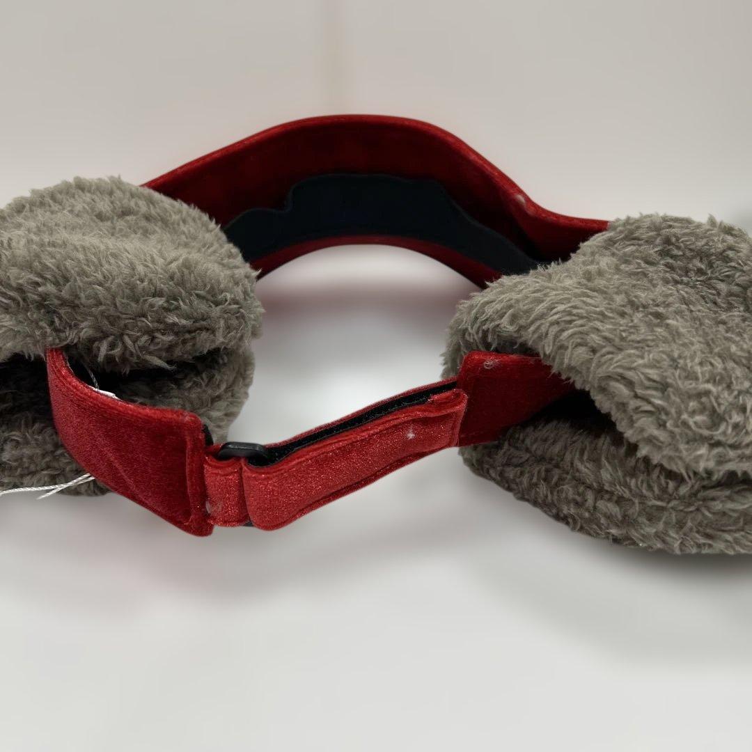 新品❤️ARCHIVIO 赤 ベロア バイザー ファー付き