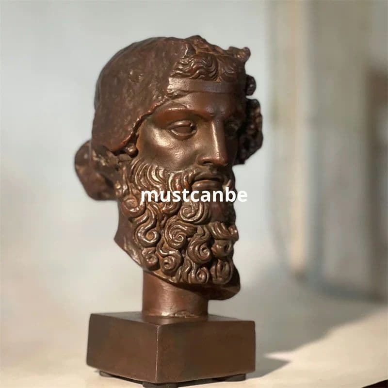 石像ギリシャ酒神ディオニュソス頭部居間 玄関 茶室 執務机 装飾品 工芸品 置物