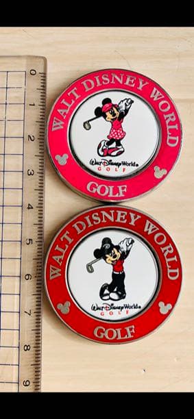 超レア　ディズニー　ゴルフボールマーカ－　ペア　ミッキーマウス　ミニーマウス