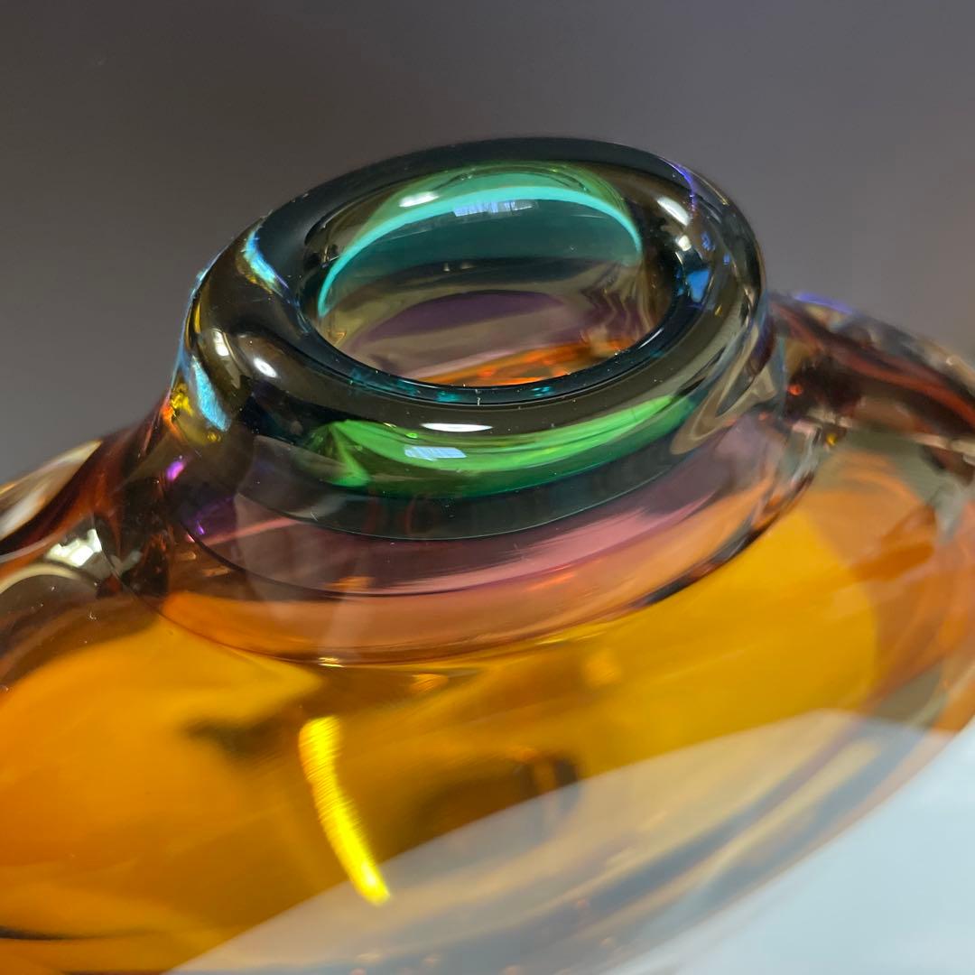 土屋章　ガラス工芸品　ガラス花瓶 一輪挿し