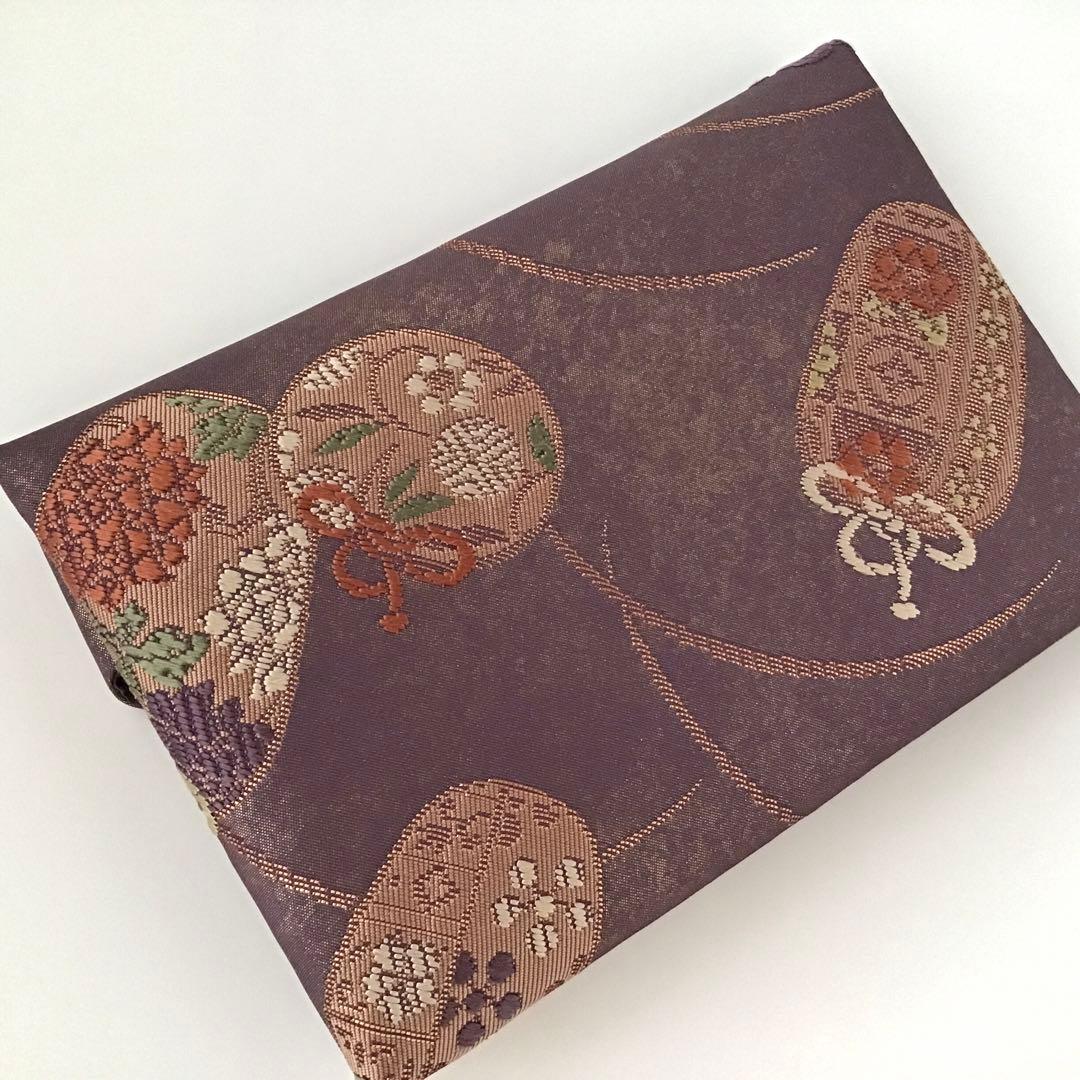 袋帯 結婚式バッグ 数寄屋袋　茶道 初釜 仕覆 未使用正絹袋帯 リメイク348