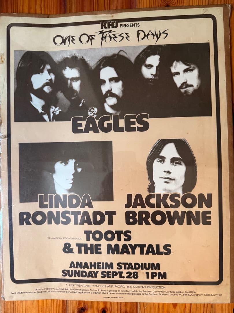 激レア Eagles Jackson Browne Linda ポスター