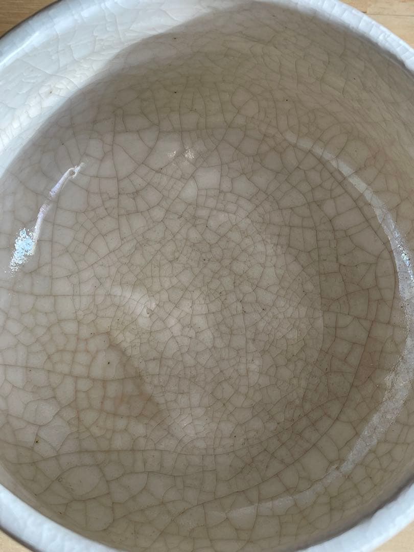 茶道具　抹茶碗　吉村楽入造 白楽　 山水紋　茶碗