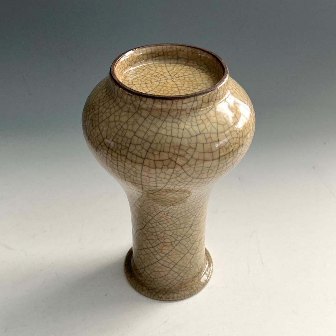 唐物 哥窯 瓶 明時代 中国美術 古玩 SN91