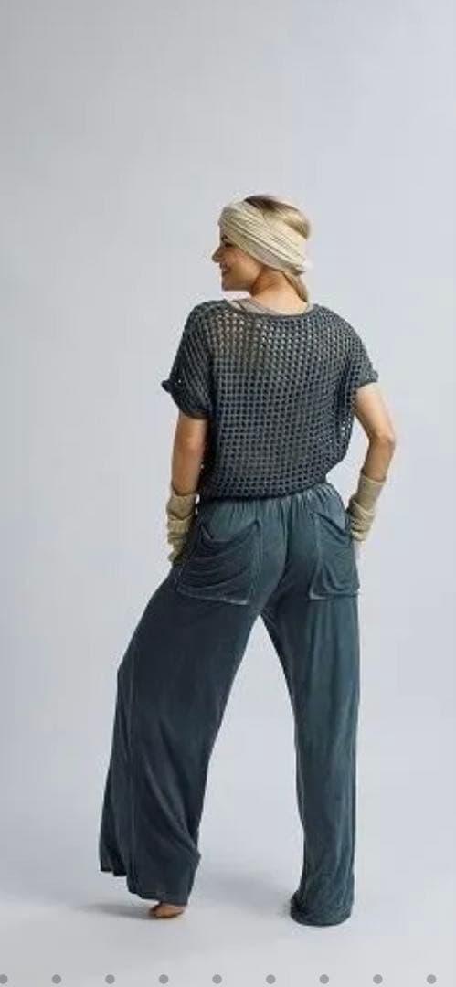 salsation新作Blue Denim☆ワイドパンツ　Lサイズ