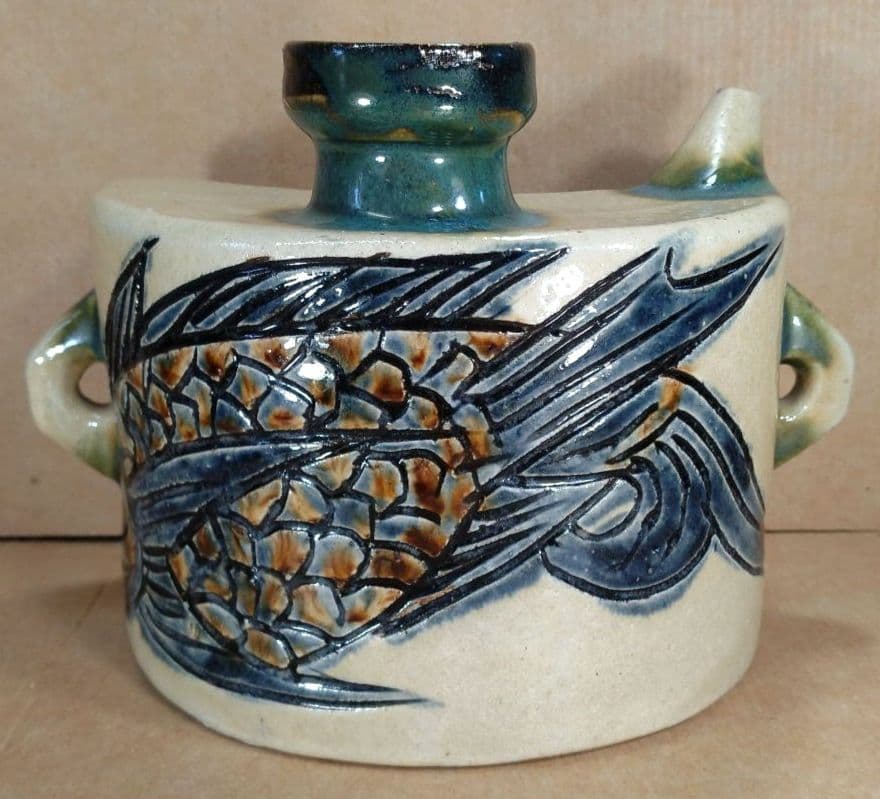 最高のアガリ【本物保証】金城次郎 壷屋焼 抱瓶 共箱 栞 人間国宝 壺屋やちむん