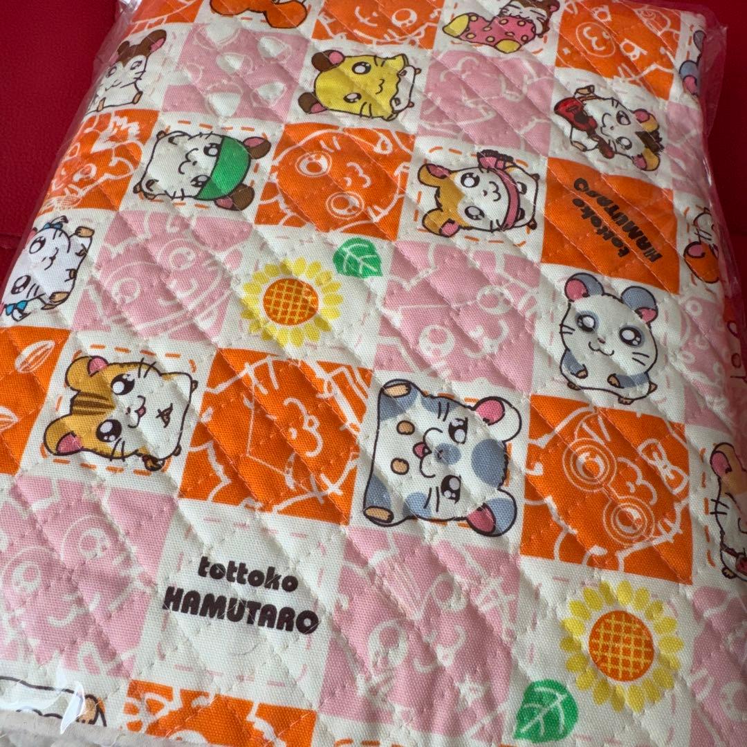 希少　レトロ　とっとこハム太郎　大きなキルト生地　約100×123cm