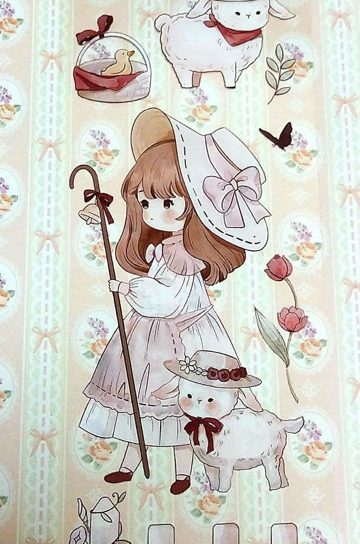 J1029＃小园与小羊(PET)鹿屿切り売り海外人物マステ女の子