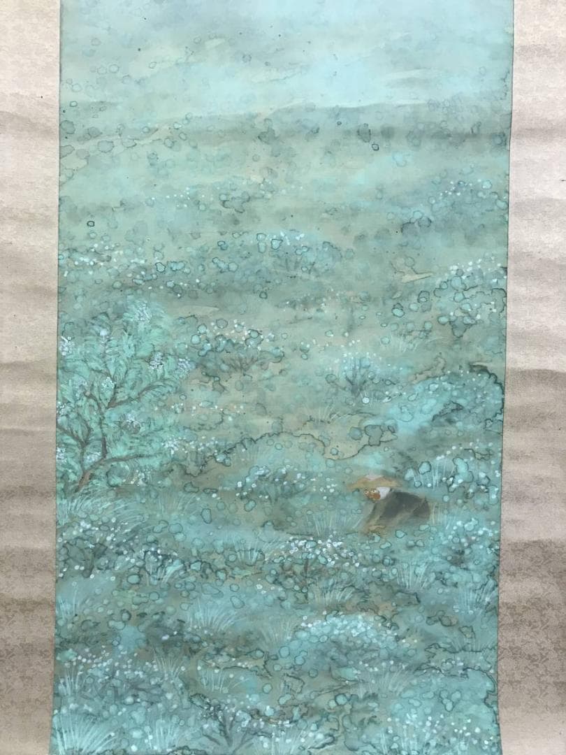 真作/舟山三朗/初夏図/秋田県出身/農作業図/人物図/名家伝来/AE-251