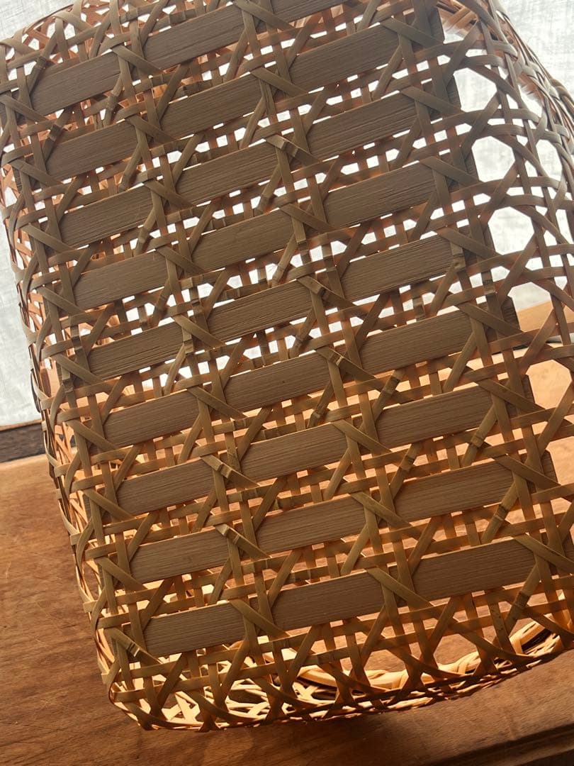 【宮城 山元町職人作】竹編みかご 一点物 未使用新品 手提げ籠 伝統工芸