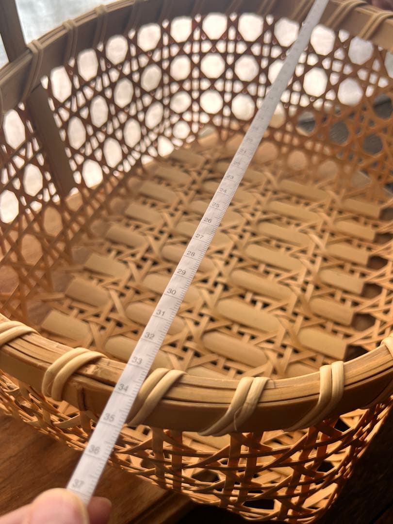 【宮城 山元町職人作】竹編みかご 一点物 未使用新品 手提げ籠 伝統工芸