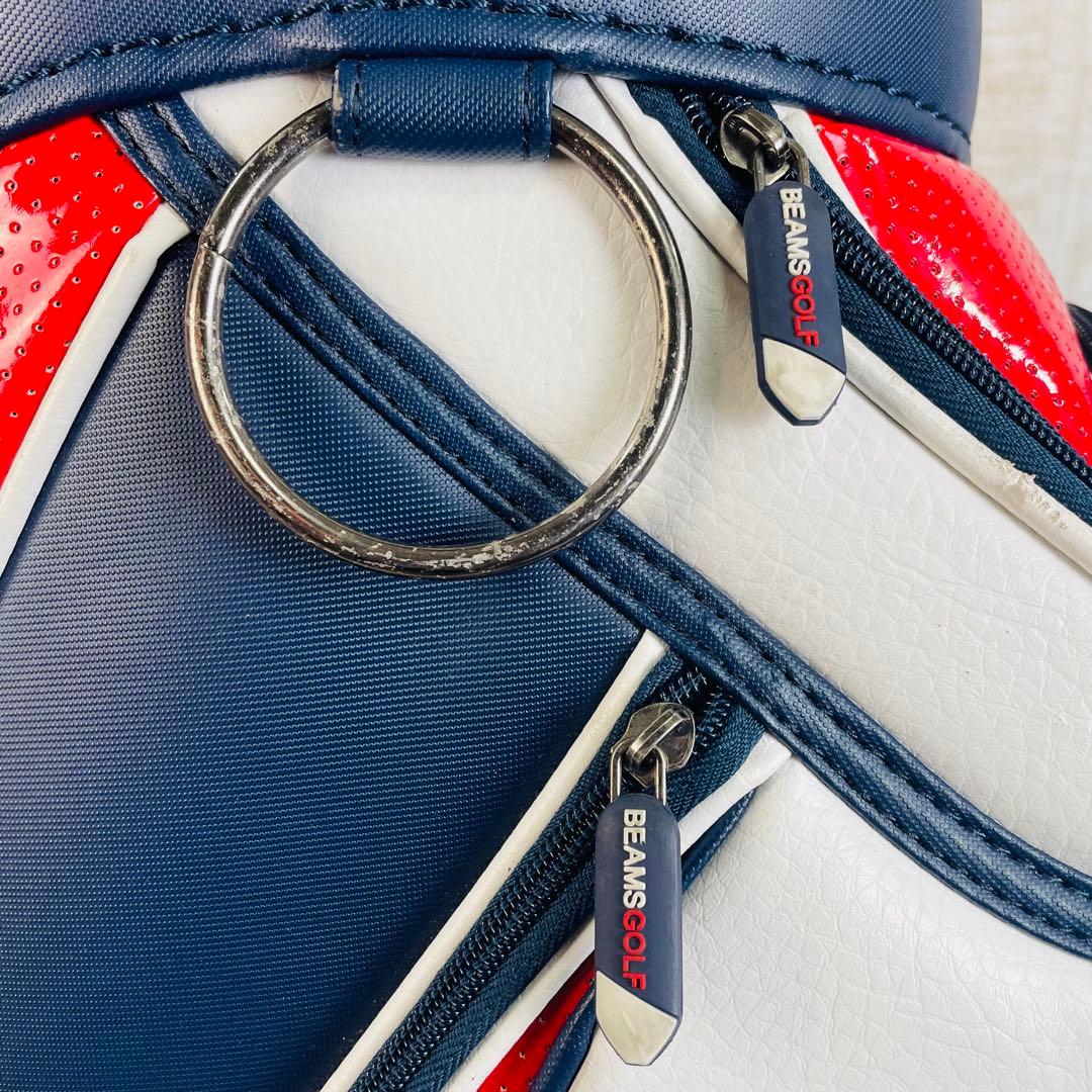 BEAMS GOLF ビームスゴルフ　ツアータイプキャディバッグ　トリコロール柄