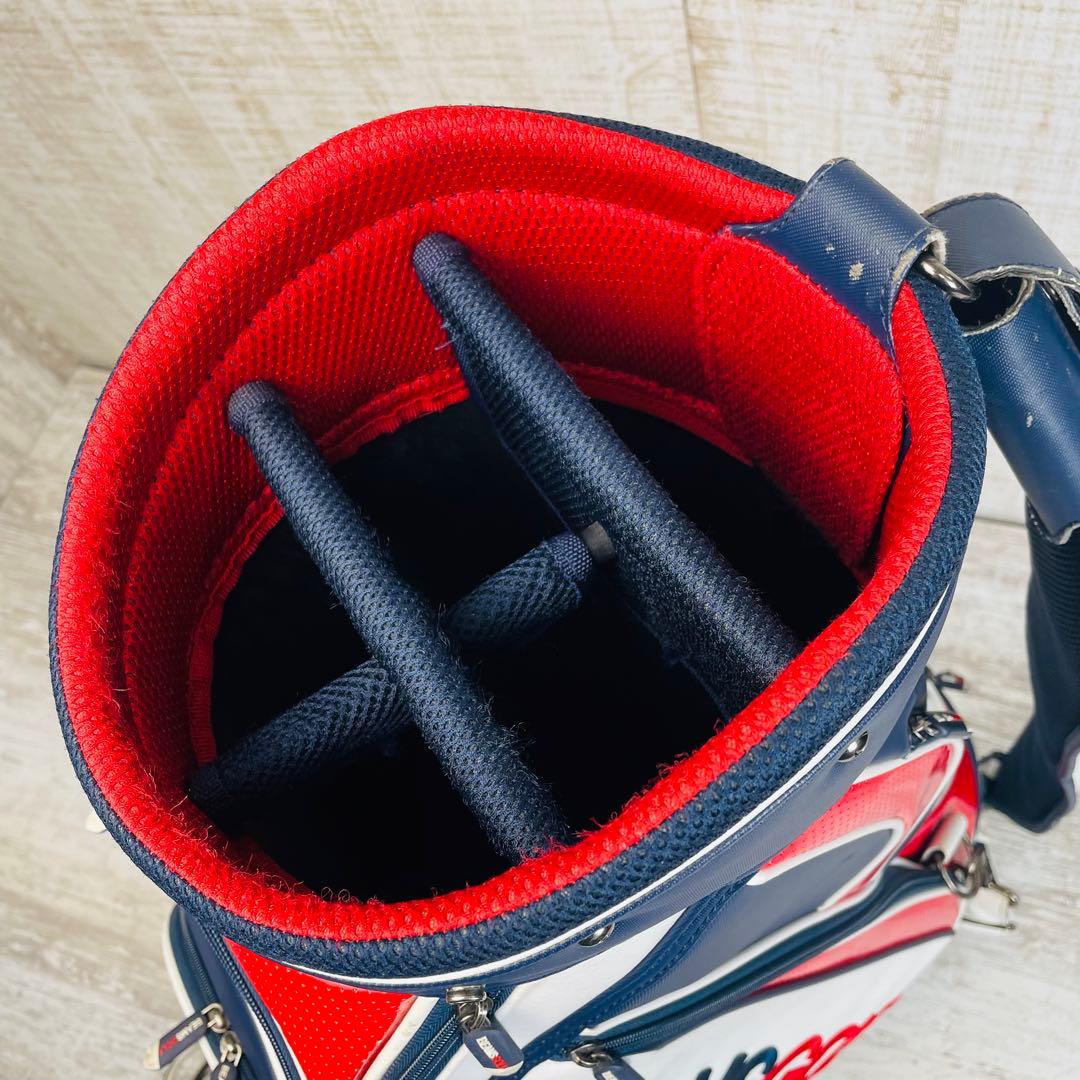 BEAMS GOLF ビームスゴルフ　ツアータイプキャディバッグ　トリコロール柄