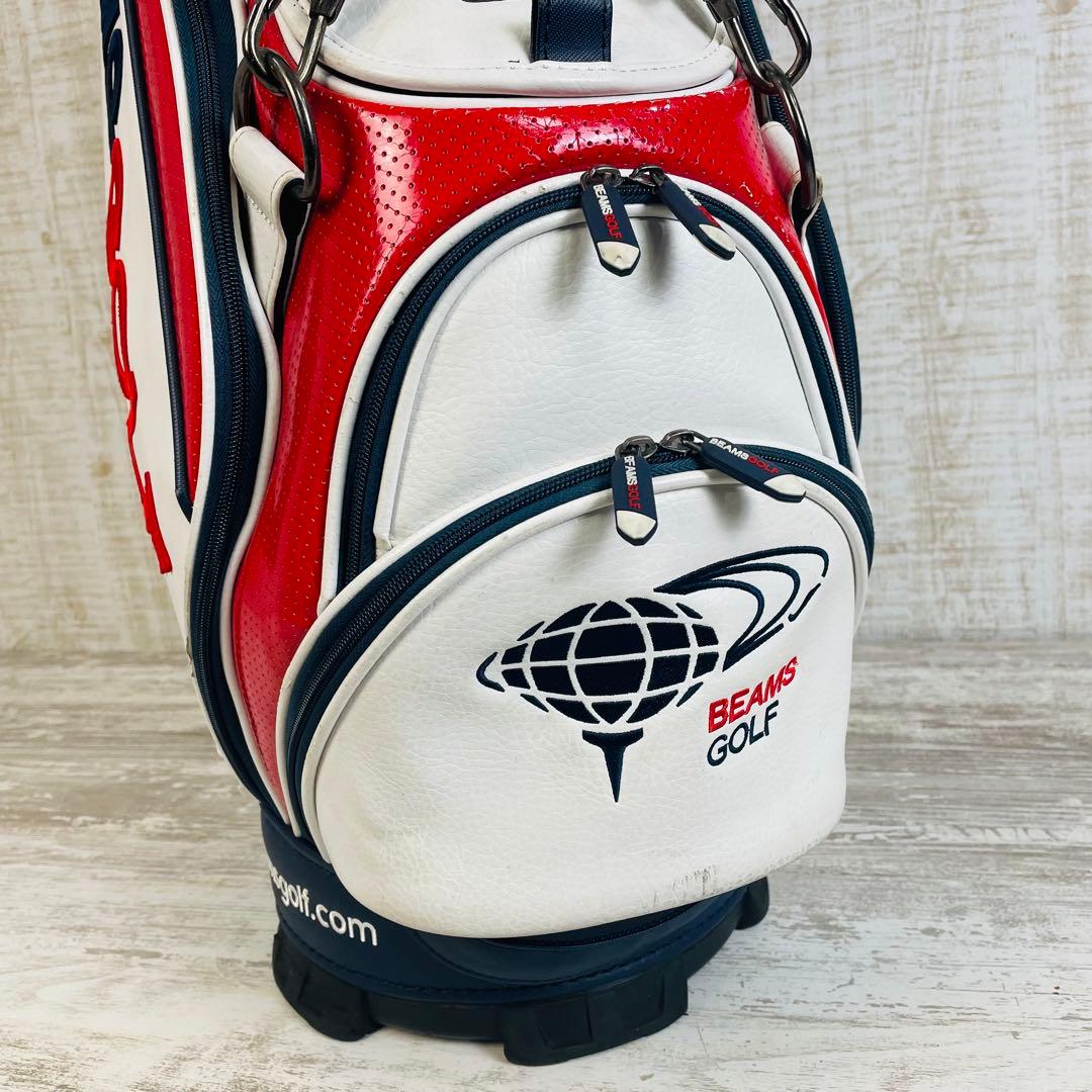 BEAMS GOLF ビームスゴルフ　ツアータイプキャディバッグ　トリコロール柄