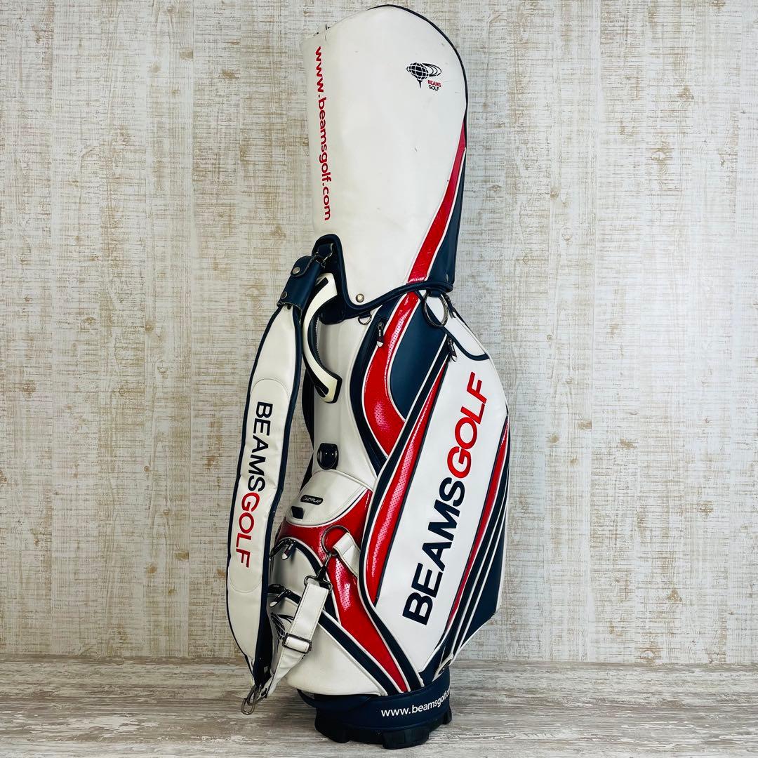 BEAMS GOLF ビームスゴルフ　ツアータイプキャディバッグ　トリコロール柄
