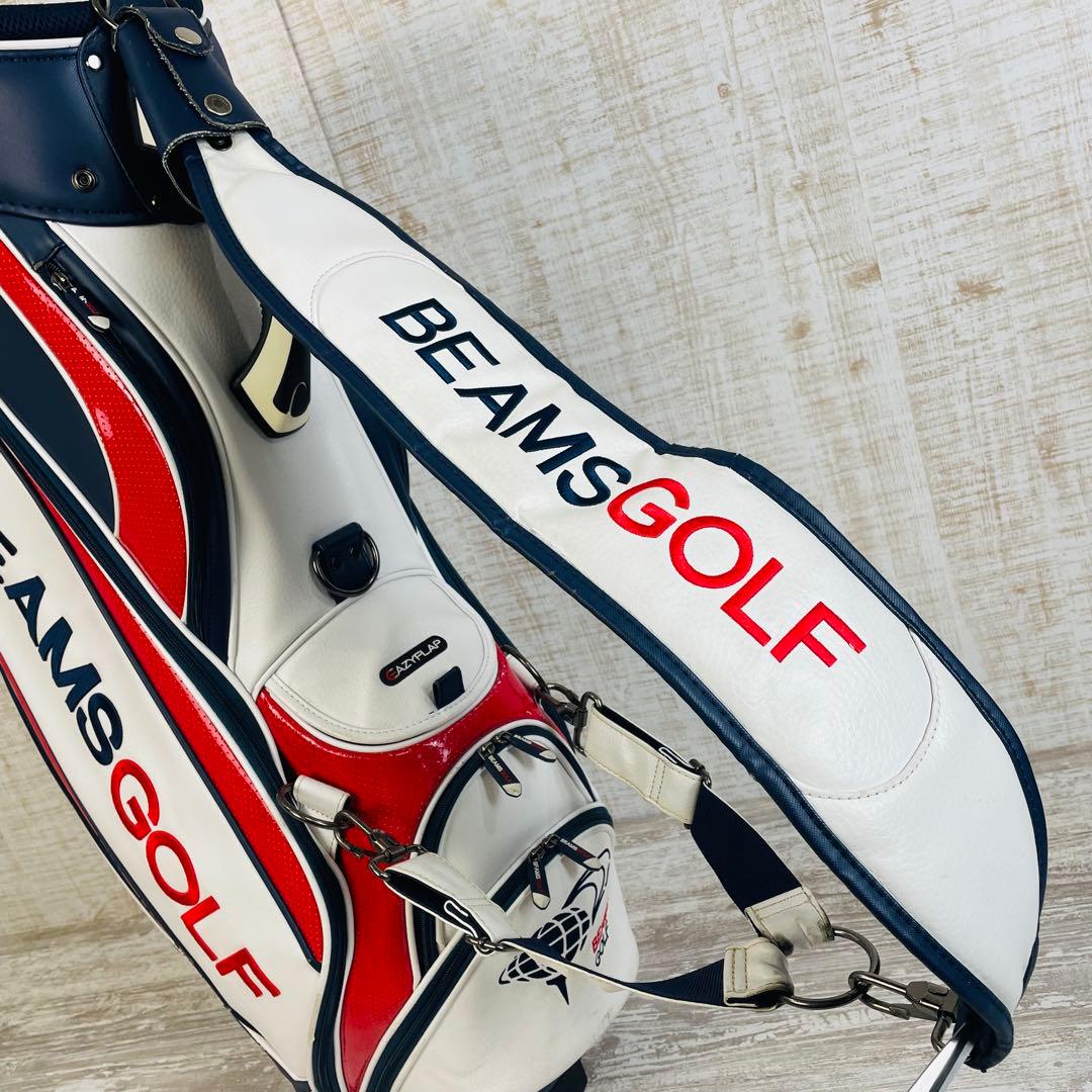 BEAMS GOLF ビームスゴルフ　ツアータイプキャディバッグ　トリコロール柄