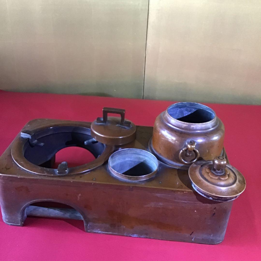 小型銅壺　小型火鉢　囲炉裏　明治期　時代物　　B-2