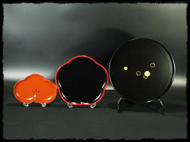 盆他５点 楽 桐四方盆 表正 ツボツボ丸盆 茶道具 f23