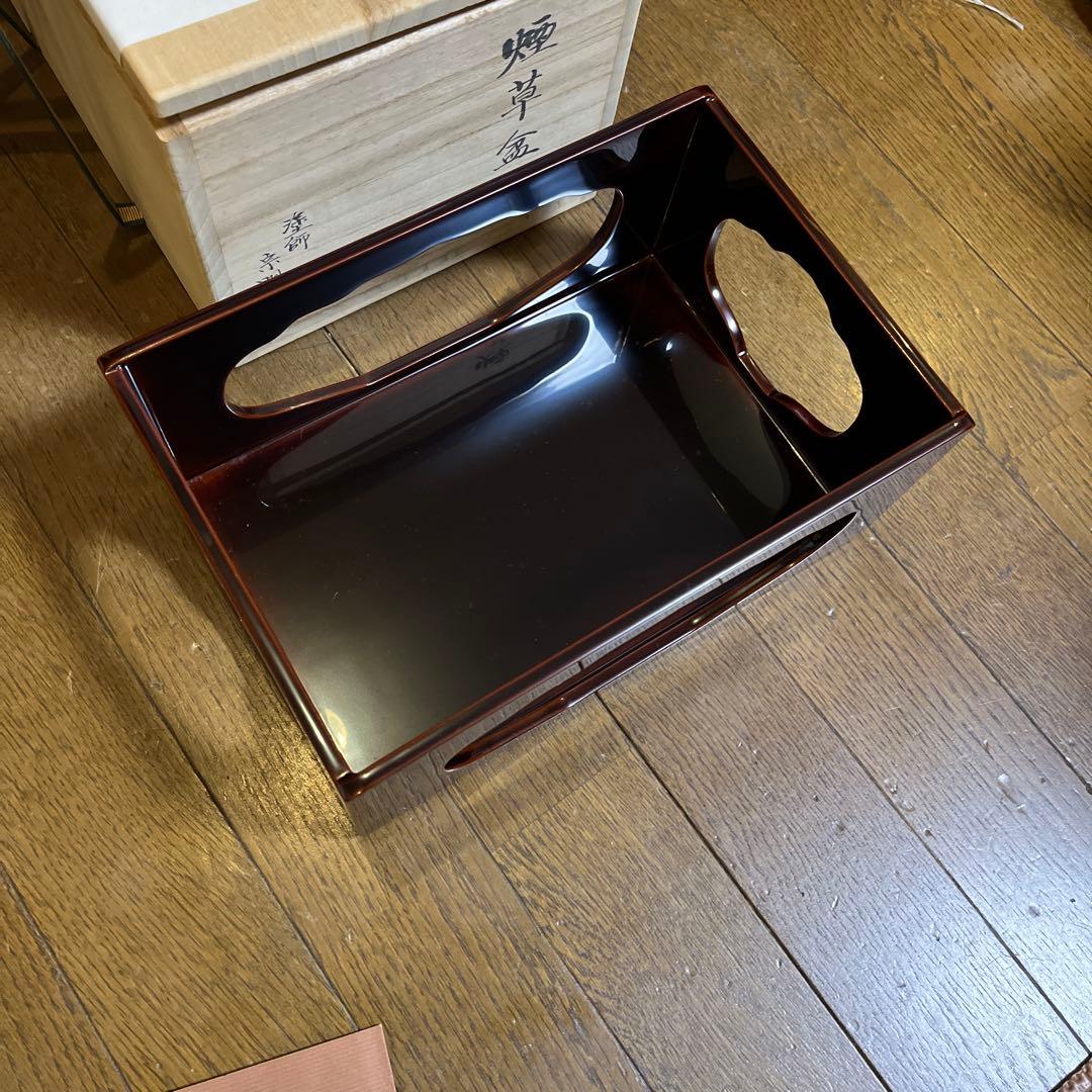 茶道具 煙草盆 塗師宗明 山中漆器