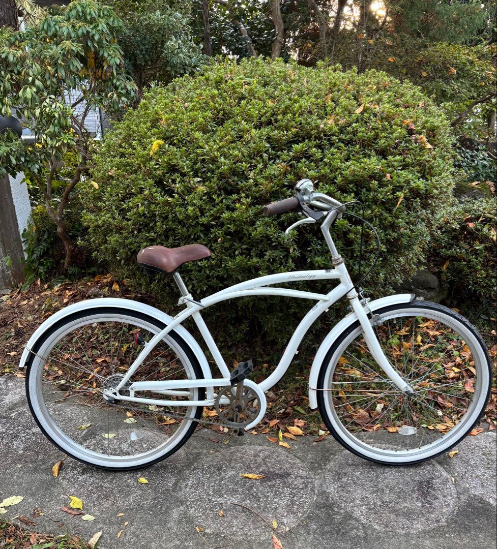 カリフォルニアスタイル ビーチクルーザー 26インチ ホワイト引取り限定