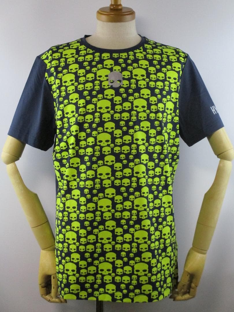 【ハイドロゲン・テニス】マルチアイコン・テックＴシャツ★XL★ネイビー×イエロー